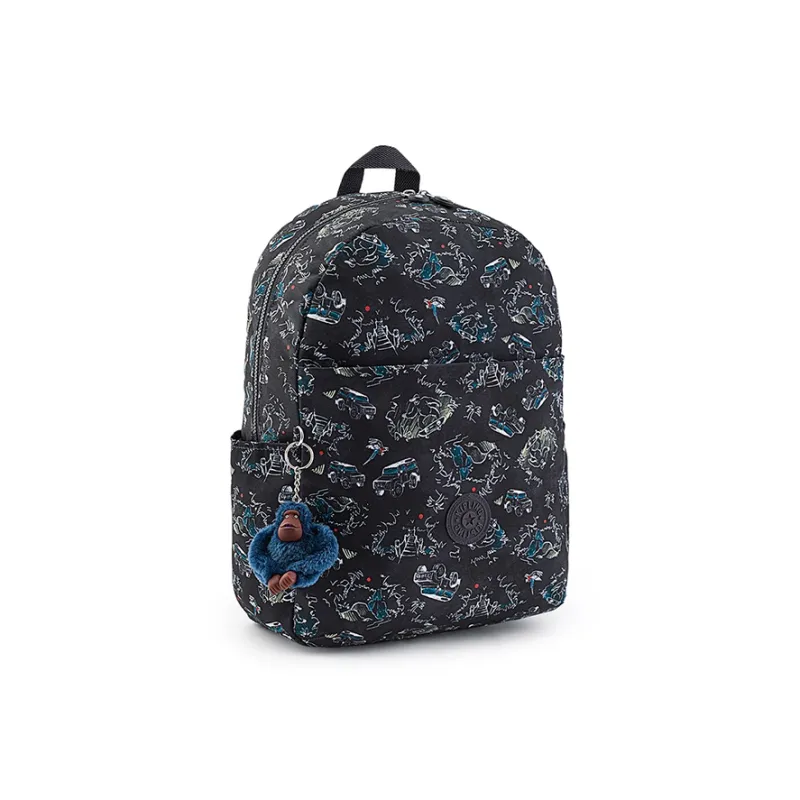Kipling Students Commute 14 Inches HAYDAR Collection Unisex Black With Jungle Trail Running Print-1