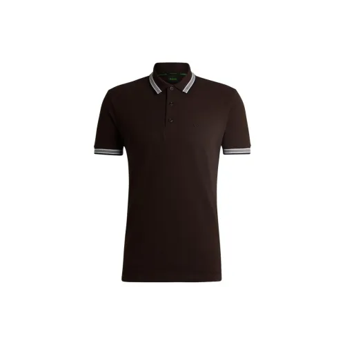 HUGO BOSS Polo Shirts Men Dark Brown