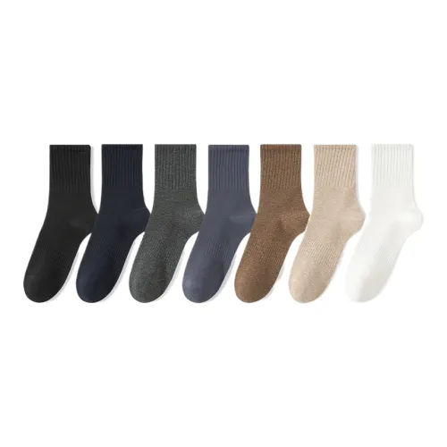 Lan Miao Mid Calf Socks Men's 7 Pack