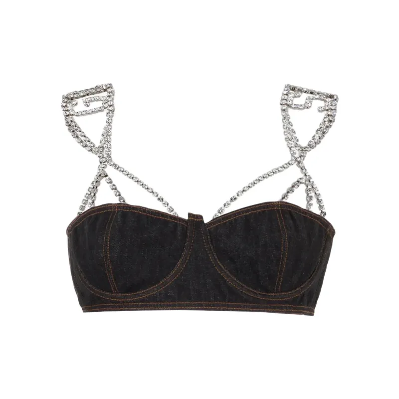 GCDS Chocker Denim Bra-0