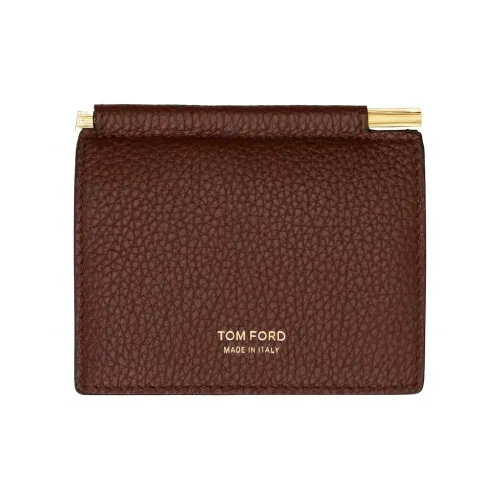 TOM FORD Calfskin Wallet, Card Holder Men's Brown