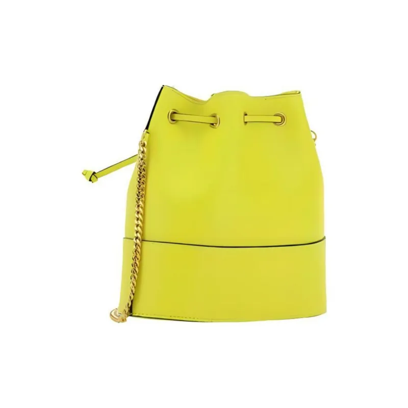 Valentino Vlogo Calfskin Bucket Bag Shoulder Bag Crossbody Bag Mini Women's Yellow Green-2