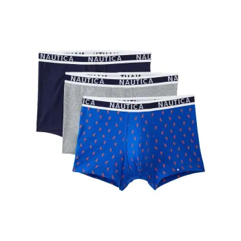 NAUTICA Stretch Cotton Boxer Trunks Underpants Men's 3 Pack