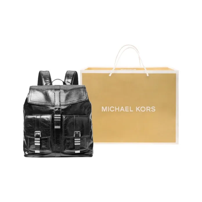 MICHAEL KORS Darrington Large Crackled Leather Backpack-3