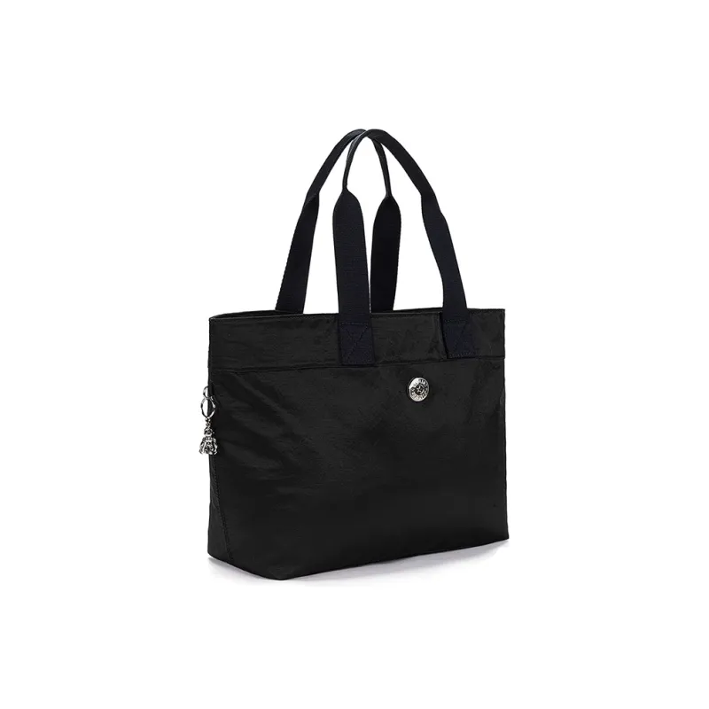 Kipling Polyester Handbag Extra Large Unisex Pleated Color Toned Black-1