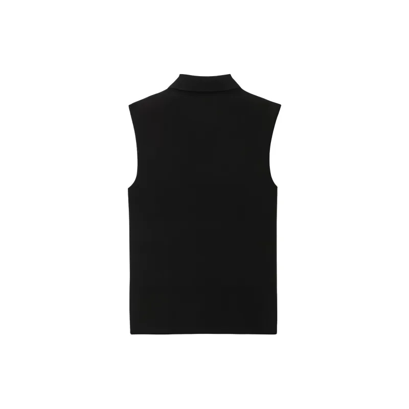 SAINT LAURENT Cassandre Sleeveless Polo Shirt-1