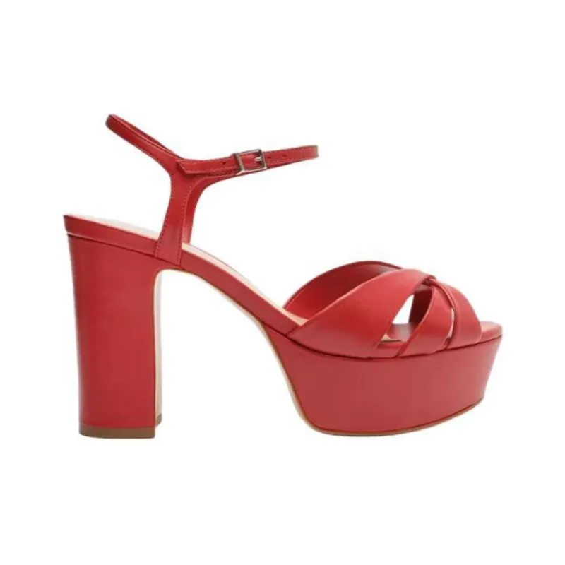 Schutz Keefa Strap Sandals 10.5cm Women's Red-1