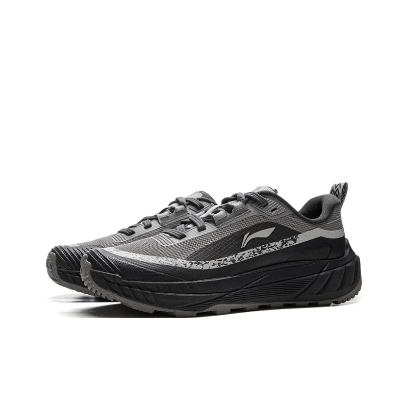 LiNing Wear-Resistant Support Low-Top Trekking Shoes Men's Black Gray Color-2