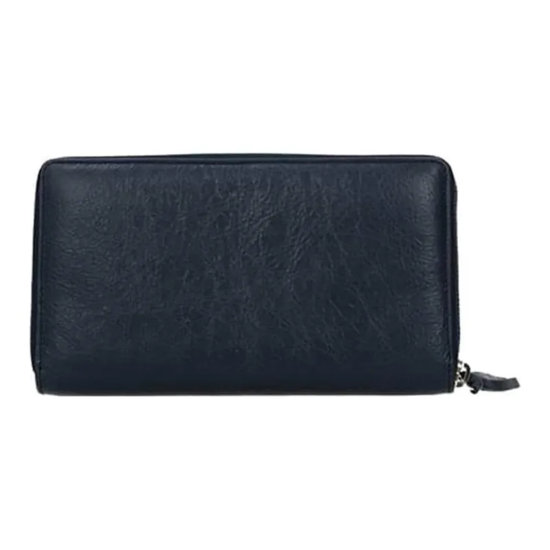 Balenciaga Lambskin Wallet Regular Women's Dark Blue-2