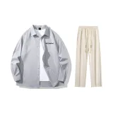 Set (Gray Shirts+Off-White Casual Pants)