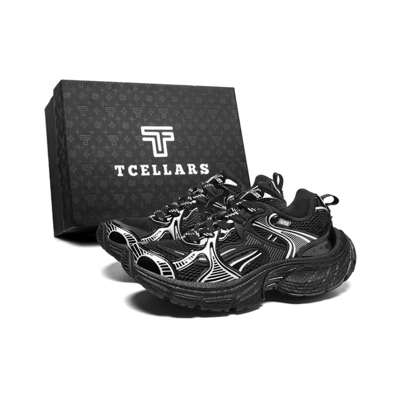 TCELLARS Cushioning, Abrasion Resistant, Breathable, Lightweight, Height Increasing Low Top Chunky Sneakers Unisex-6
