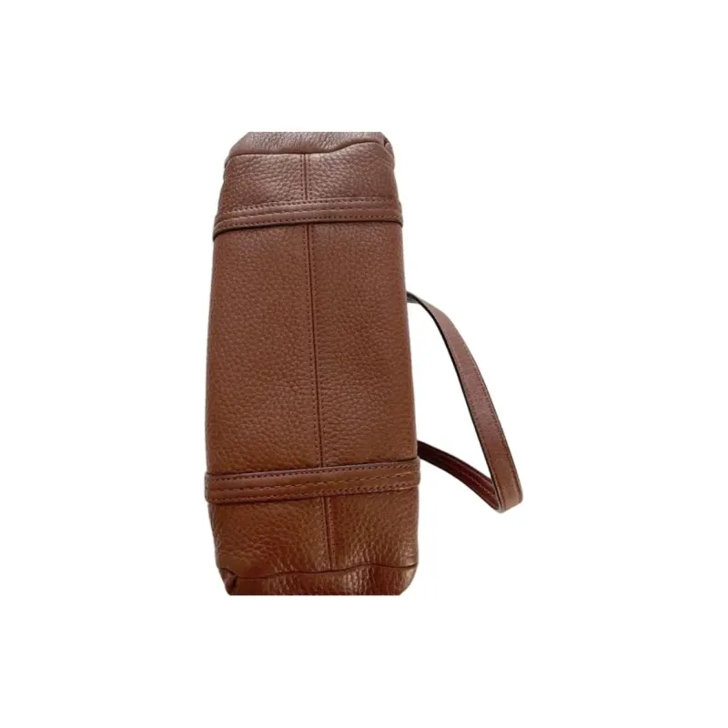 COACH Julia Pebbled Leather Boston Bag Handbag Shoulder Bag Women's Brown-3