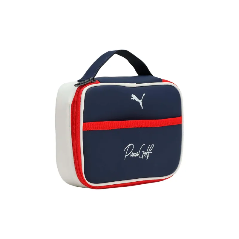PUMA Synthetic Leather Clutch Regular Unisex Dark Marine Blue & Bright White & Deep Red-1