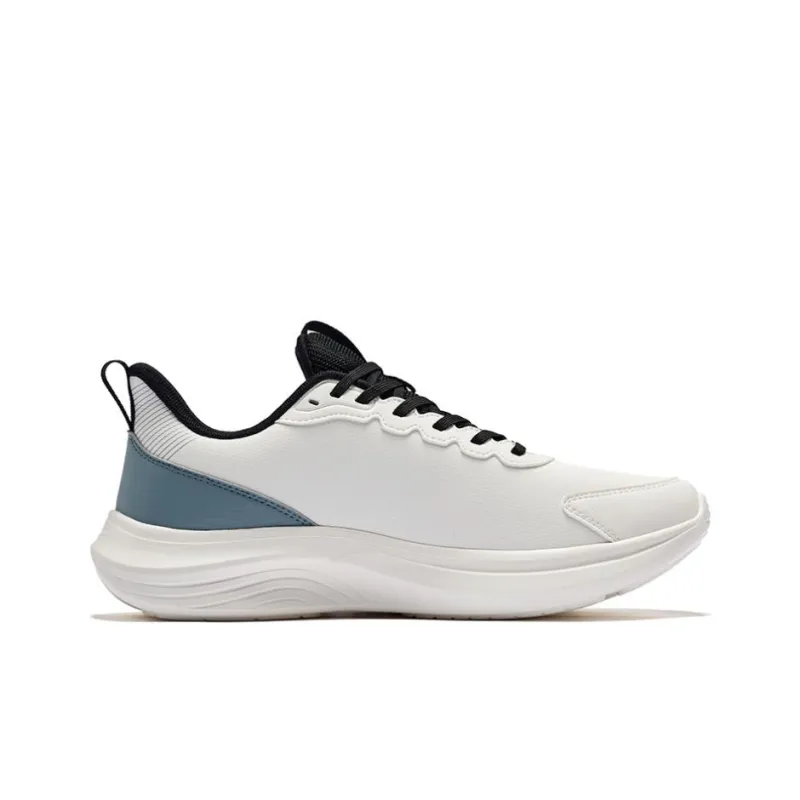 Erke Cushioning Rebound Low-Top Running Shoes Men's Microcrystal White Cyan-1