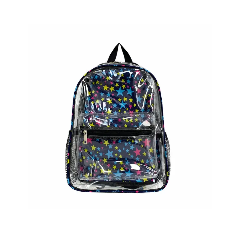 Bywhich PVC Backpack Regular Unisex Graffiti Style/Star Style/Leaf Style/Totem Style/Flame Bird Style-0
