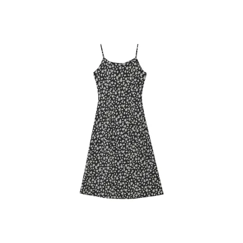 H'S Slip Dresses Women's Black Floral Edition