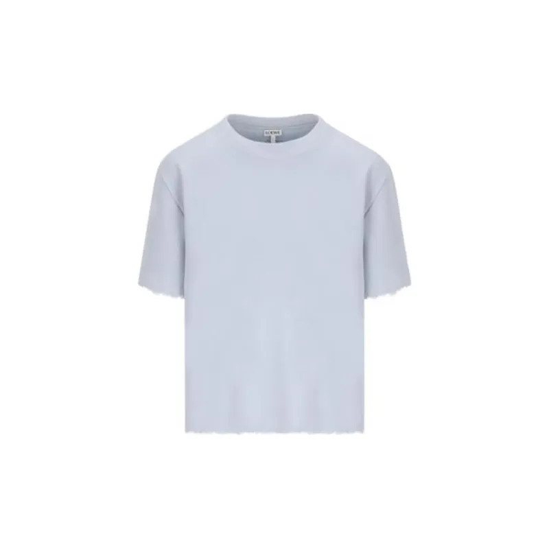 LOEWE SS24 Drop Shoulder Sleeve T Shirt Women's Light Blue-1