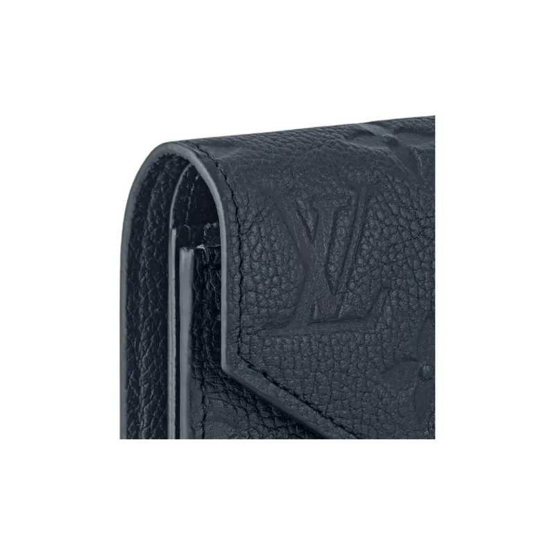 LOUIS VUITTON Victorine Soft Grain Cow Leather Victoria Wallet Women's Marine Blue-4