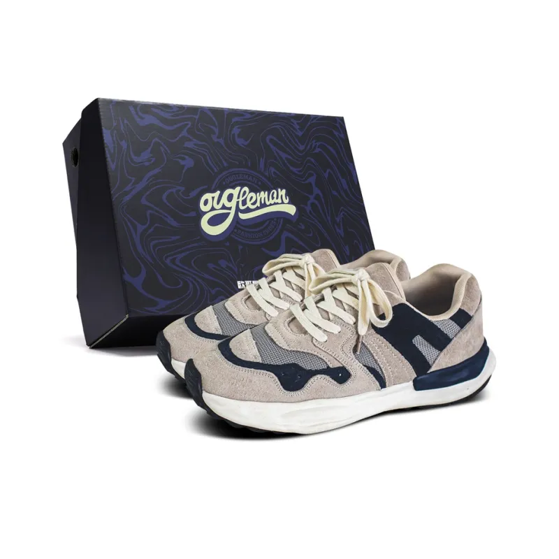 OUGLEMEN Gift Box Set Shock Absorbers With Abrasion Resistant And Slip Resistant Properties Low Top Casual Shoes Men's-0