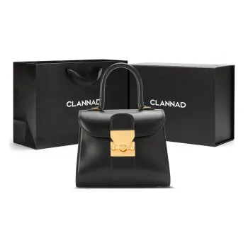 Clannad Cow Leather Shoulder Bag, Crossbody Bag, Handbag Small Size Women's Black