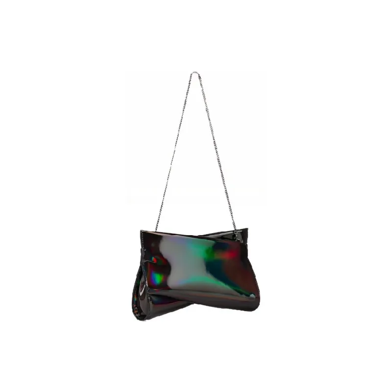 CL LUBOTING Patent Leather Calfskin Clutch Women's Black-4