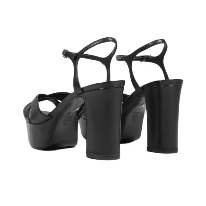 Schutz Keefa Strap Sandals 10.5cm Women's Black-4