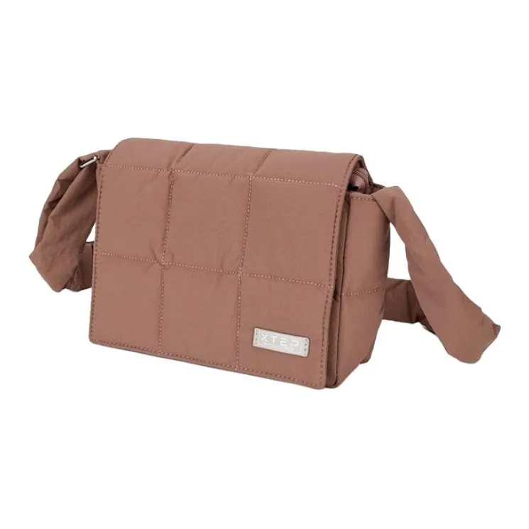 XTEP Fabric Crossbody Bag Shoulder Bag Unisex Brown/Russet Red/Black-4