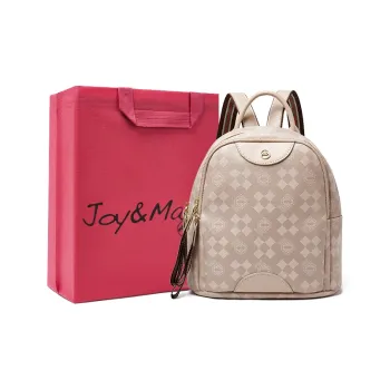 Joy&Mario PVC Vintage Textured Print Commute Large Size Women's Cream Apricot/Coffee