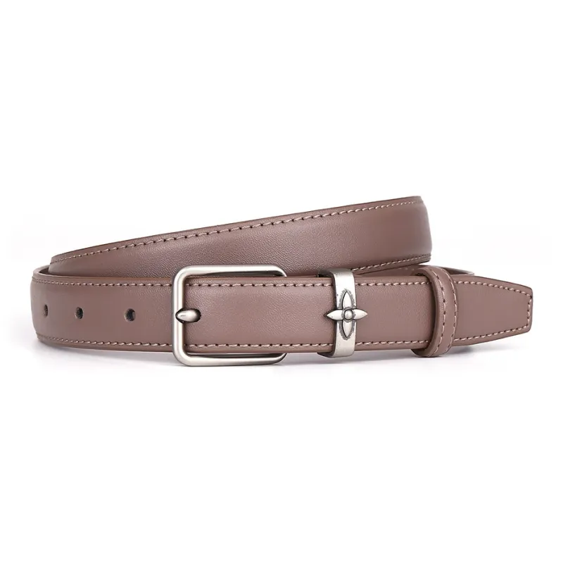 PISHUSHU Cow Leather Leather Belts Women's Black Brown Khaki Width  2.5cm-2