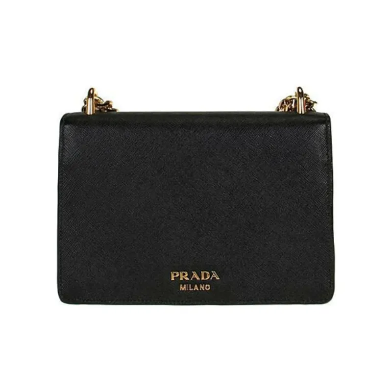 PRADA Saffiano Cow Leather Envelope Bag, Crossbody Bag, Shoulder Bag Women's Black-3