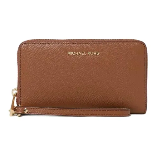 MICHAEL KORS Grain Cow Leather Wallet Women's Leather Brown