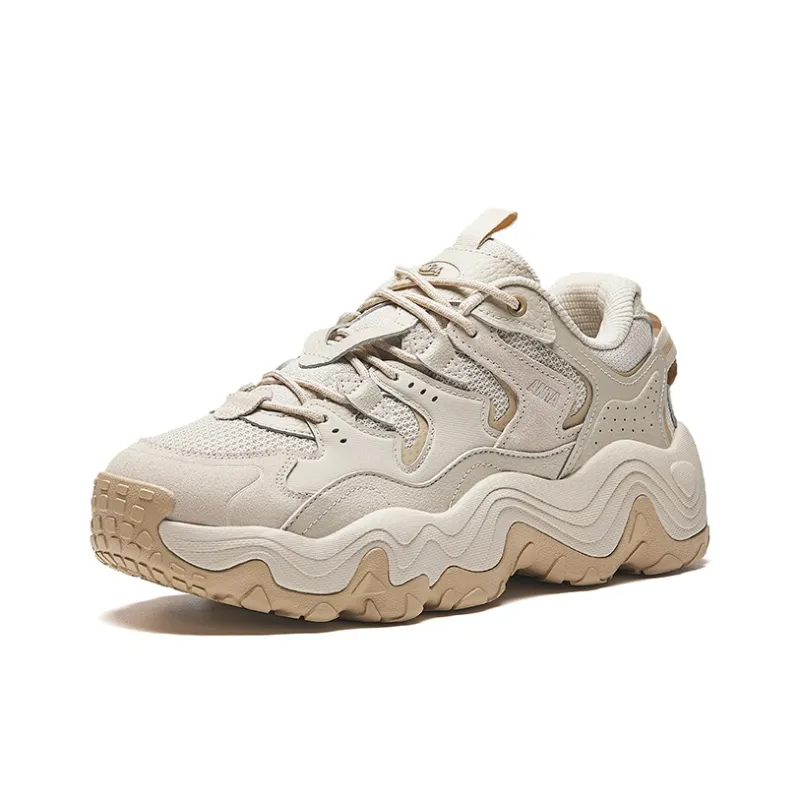 Anta Anti Slip Wear Resistant Low Top Casual Shoes Men's Beige Brown-1