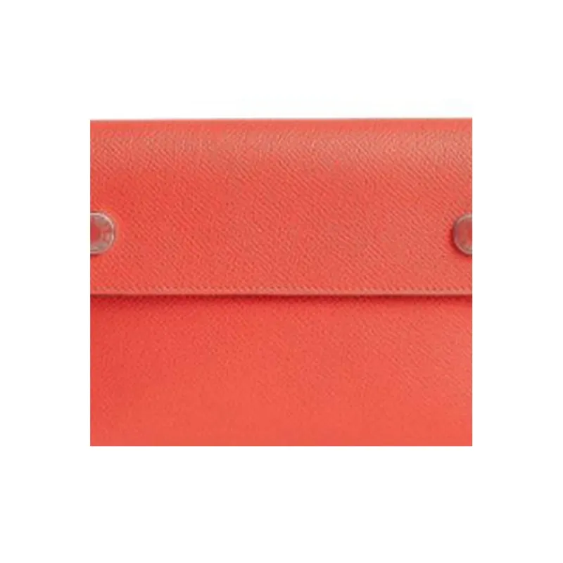 HERMES Epsom Leather Wallets Shoulder Bag Crossbody Bag Women's Orange-2