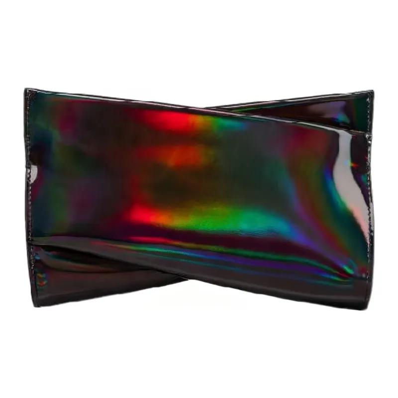 CL LUBOTING Patent Leather Calfskin Clutch Women's Black-1