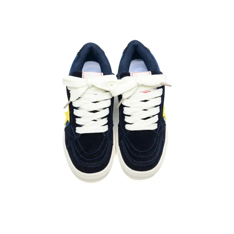 OAOQ Wear-resistant And Lightweight Low-Top Skateboard Shoes Unisex Navy Blue-3