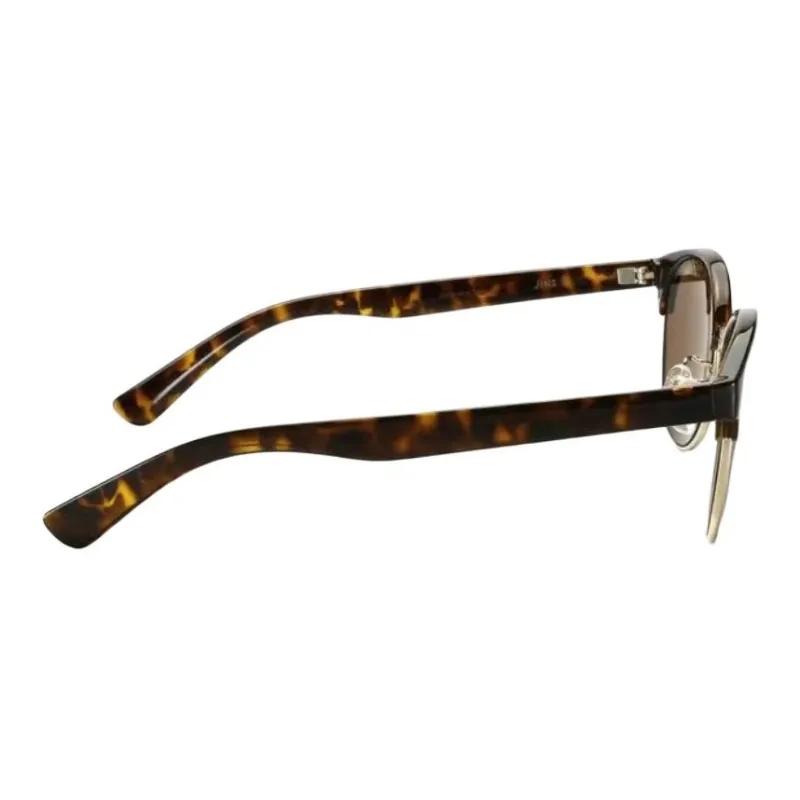 JINS TR90 Round Sunglasses Women's Tortoiseshell-3