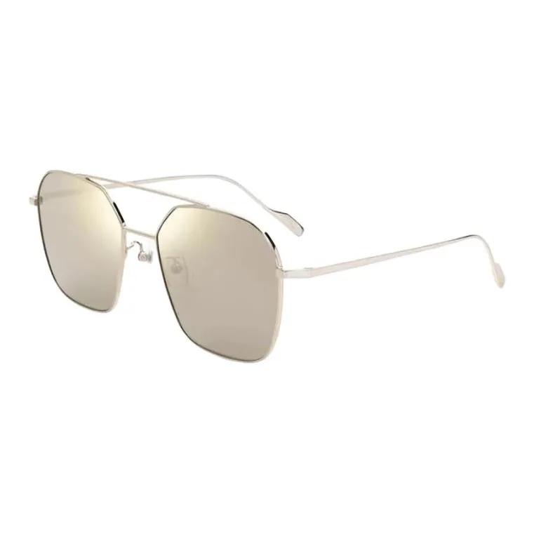 JINS Metal Aviator Sunglasses Unisex Gold-0