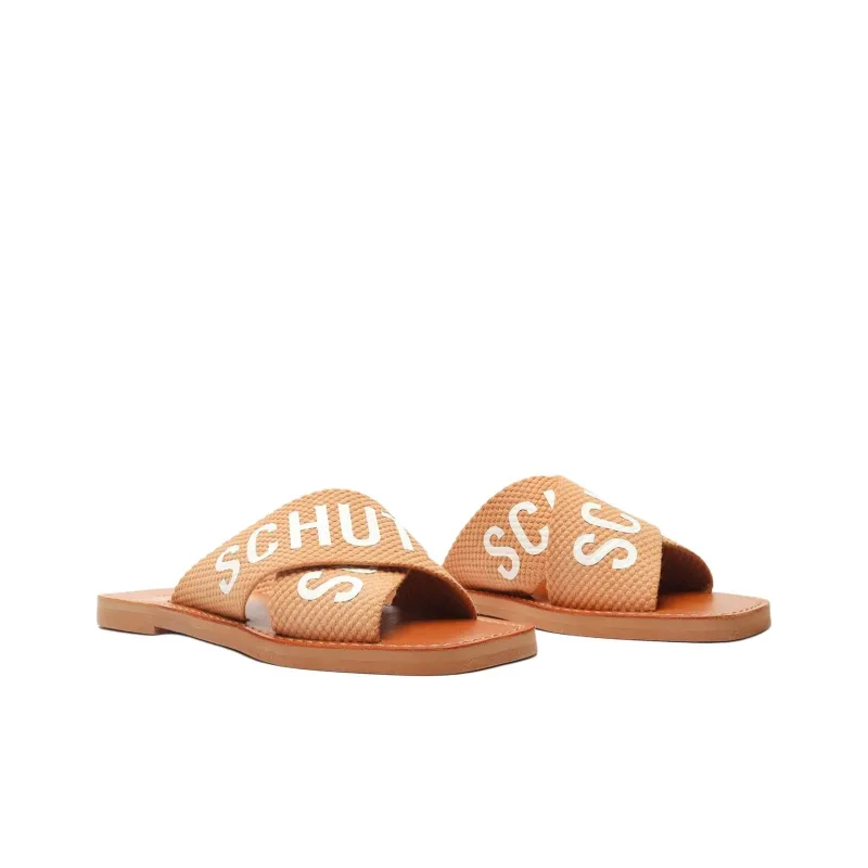 Schutz Slide Slippers Women's Beige-2