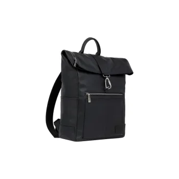 LANCEL Grained Cow Leather Backpack Men's Black
