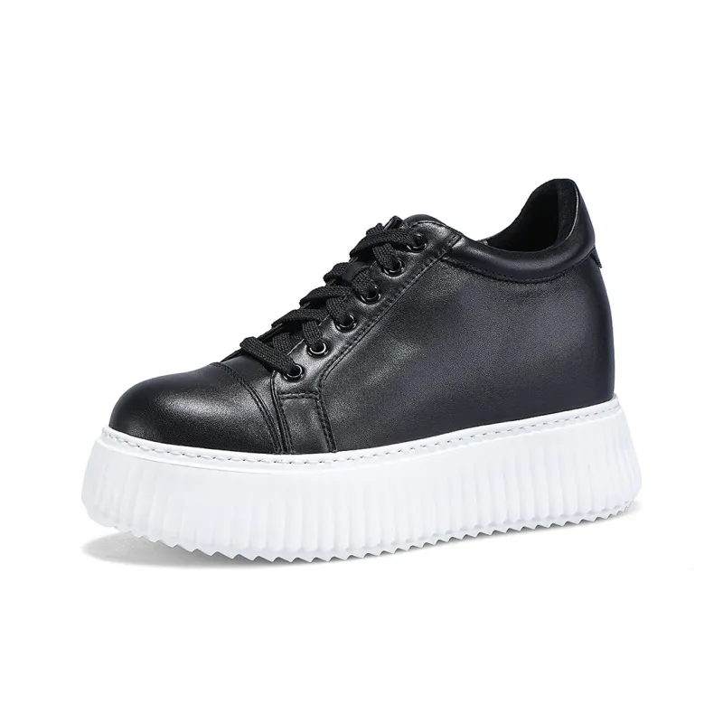 IiJin Slip-Resistant Height Increasing Low-Top Skateboard Shoes Women's-6