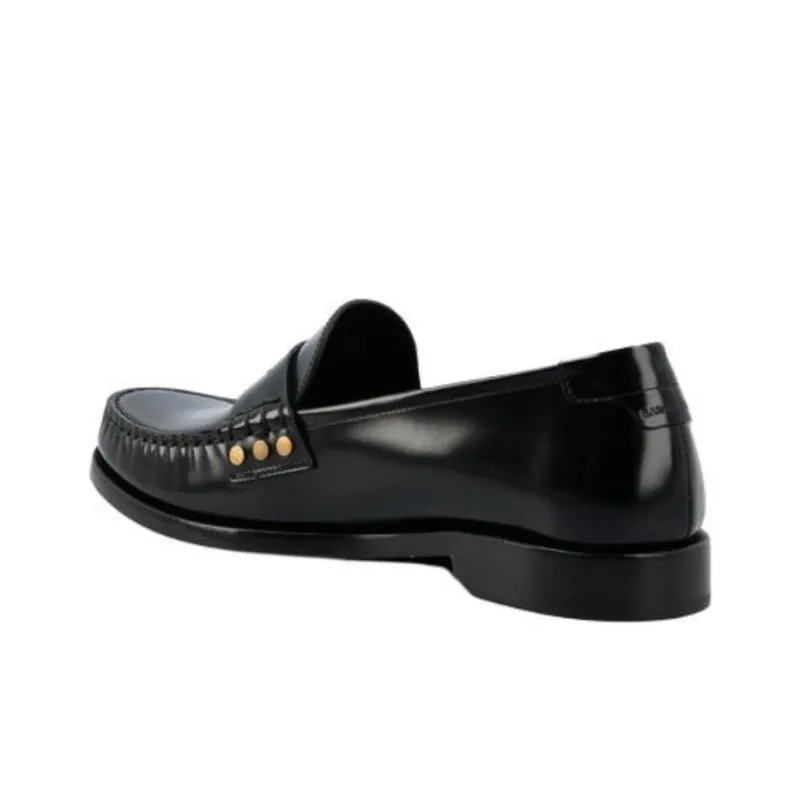 SAINT LAURENT Almond toe Leather Loafers-4