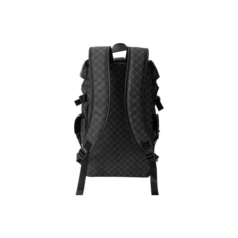 KONADCT Oxford/PU 17 Inch Backpack Large Size Unisex Black/Monogram-12