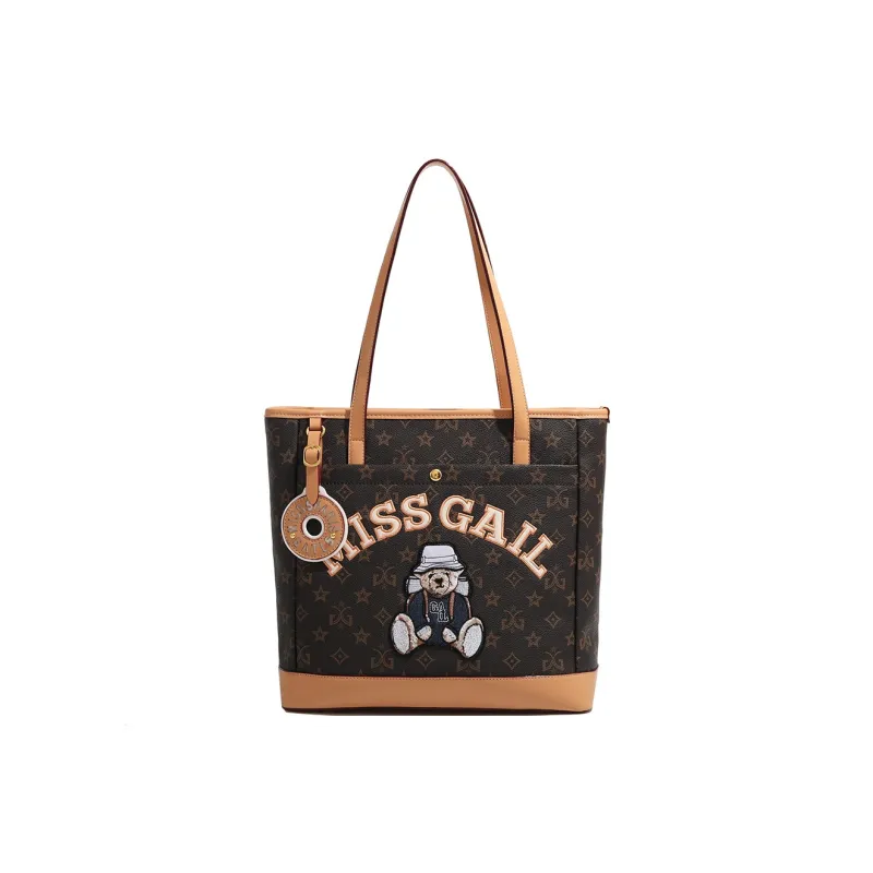 MISS GAIL Artificial Leather Handheld Shoulder Bag Regular Women's Monogram Apricot-0