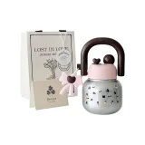 [Floral Shopping Bag+Greeting Card]Silver (DIY Multicolor Kitten Stickers+Cup Cleaning Brush)