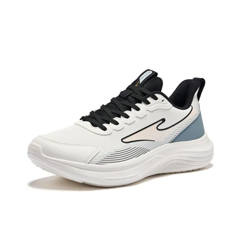 Erke Cushioning Rebound Low-Top Running Shoes Men's Microcrystal White Cyan-2