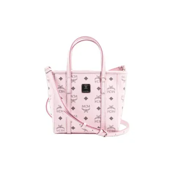 MCM Leather Basket Bag, Tote Bag, Shopping Bag, Crossbody Bag, Shoulder Bag Women's Light Mist Pink