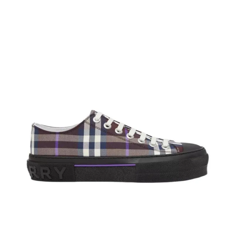 Burberry Vintage Check Cotton Sneakers Deep Maroon Women's-1