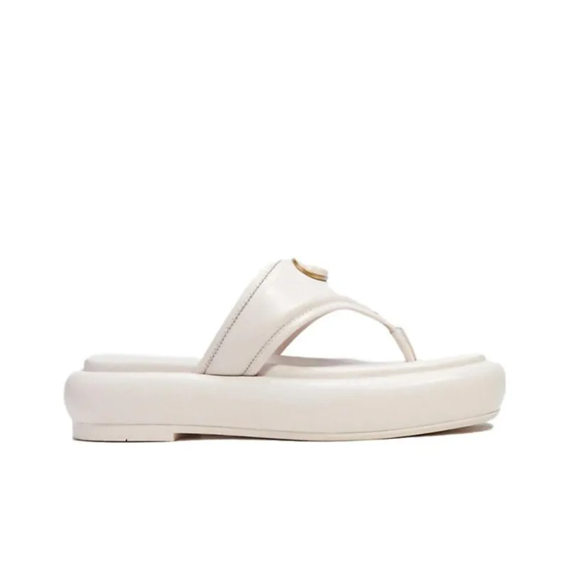 COACH Rubber Sole Slip-Resistant Flip Flops Women's White-1