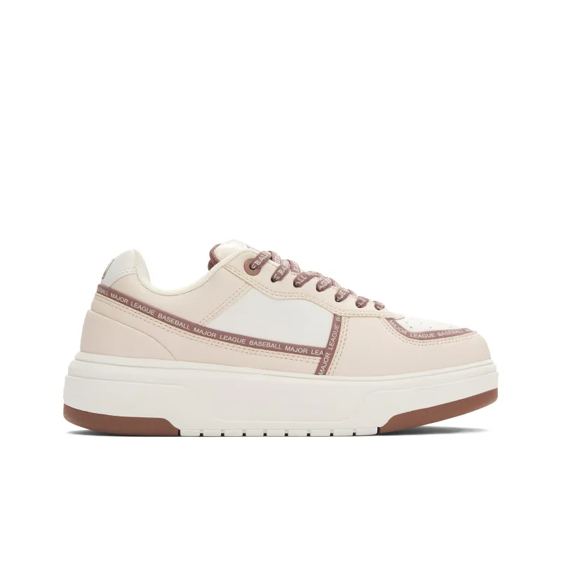 MLB Chunky Liner Slip Resistant Balance Height Increasing Low Top Skateboard Shoes Unisex Hemp Pink-1