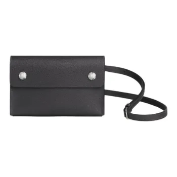 HERMES Epsom Leather Wallet, Shoulder Bag, Crossbody Bag Men's 85 Ardoise Slate Gray